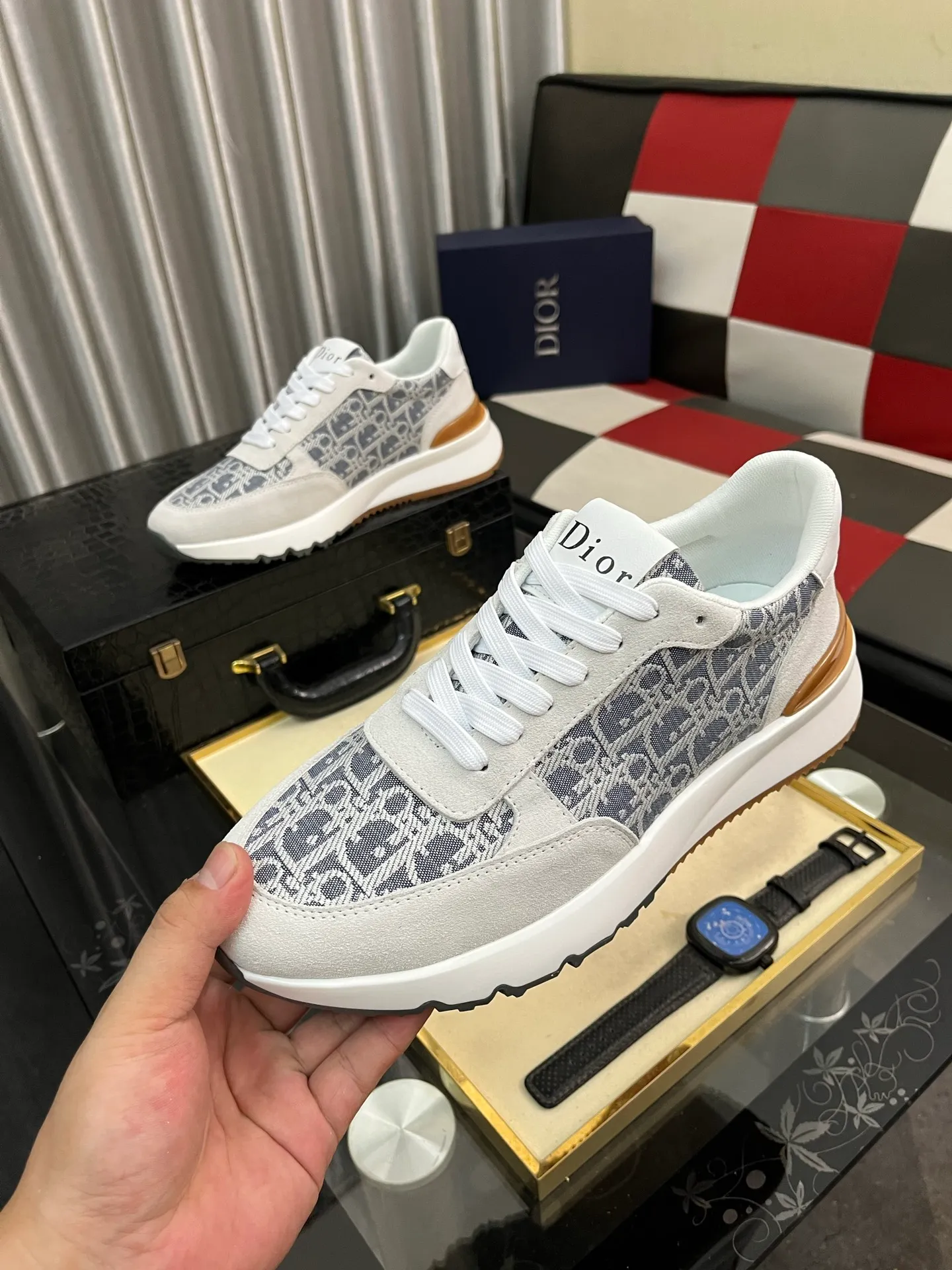 Men's shoes 💰438⌚️⌚️ [Dior] new casual shoes. Exclusive mold-making custom style, the fabric is imported from Italy, and the leather is breathable inside. Exclusively molded and customized outsole is wear-resistant. Counter-level version, perfect matching, on-shoe effect, and exquisite workmanship. Code number: 38-444️⃣Colors available